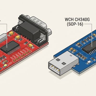 工控常用USB转串口芯片方案对比：FTDI FT232RL、WCH CH340与Silicon Labs CP2102系列技术参数与选型指南