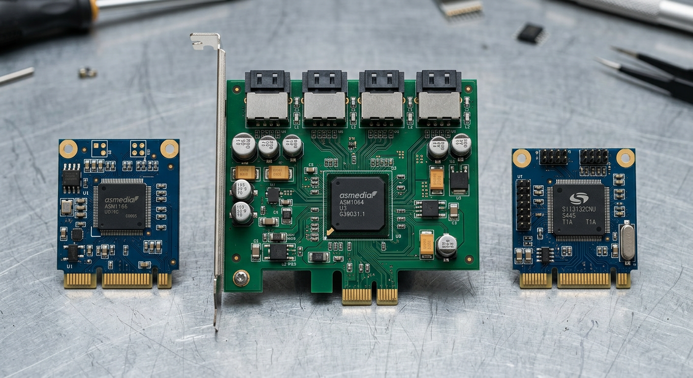PCIe SATA扩展卡ASMedia控制器芯片图示
