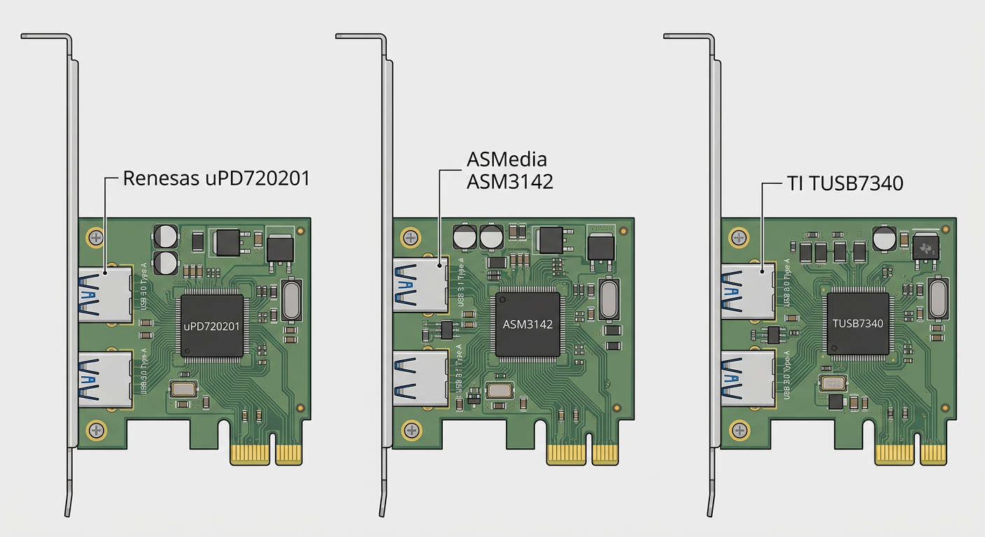 PCIe USB扩展卡控制芯片:Renesas、ASMedia与TI三种方案对比